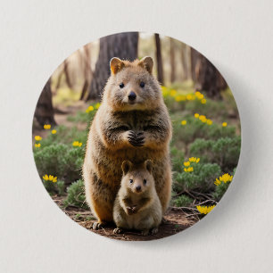 Mère Et Bébé Quokka, Bouton Badge