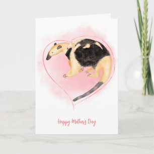 Mère et bébé tamandua anteater Carte de fête des m