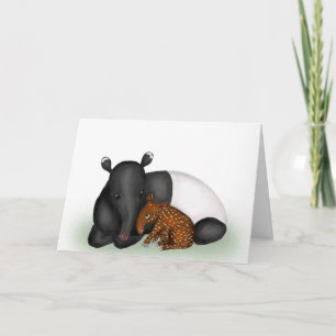 Mère et bébé tapir nouvelle carte de félicitations
