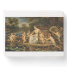 Mère et enfants au bord de l'eau