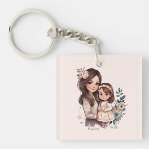 Mère et fille adorable personnalisée (3)