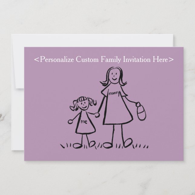 Mère et fille Art familial Invitations personnalis (Devant)