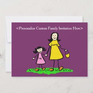 Mère et fille Art familial Invitations personnalis