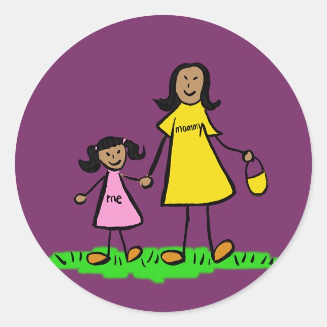 Mère et fille Caractères de famille Stickers d'art (Devant)