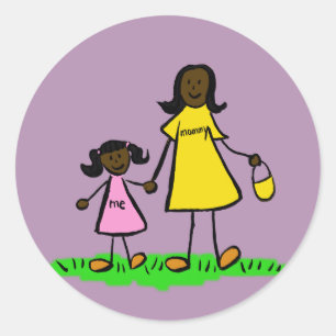 Mère et fille Caractères de famille Stickers d'art