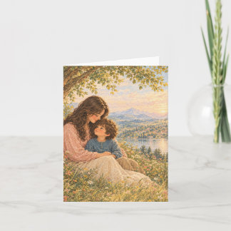 Mère et fils pour toujours | Carte de vœux vintage