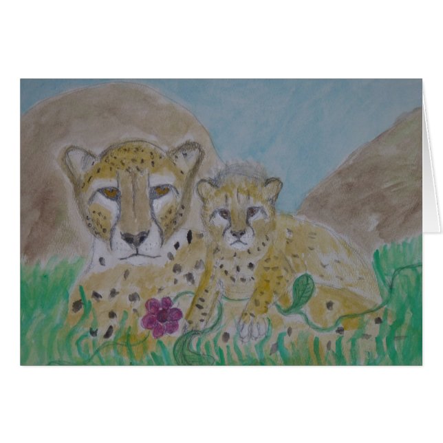 mère et petit animal de guépard (Devant Horizontal)