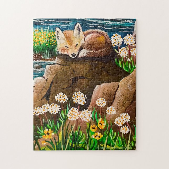 "Mère Fox" Baby Fox Puzzle (Vertical)