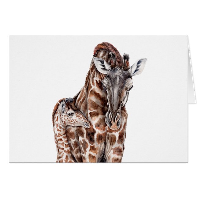Mère Giraffe avec Bébé Giraffe (Devant horizontal)