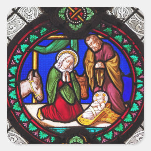 Mère Marie Bébé Jésus Stickers Verre