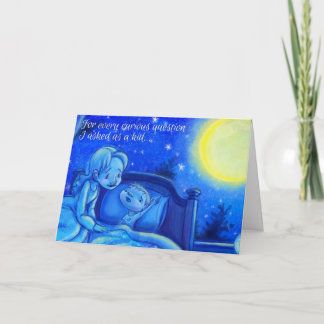 Mère, qu'est-ce que la Lune ? Carte de fête des mè