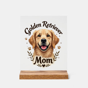 Mère Retriever doré vintage typographie pour amour