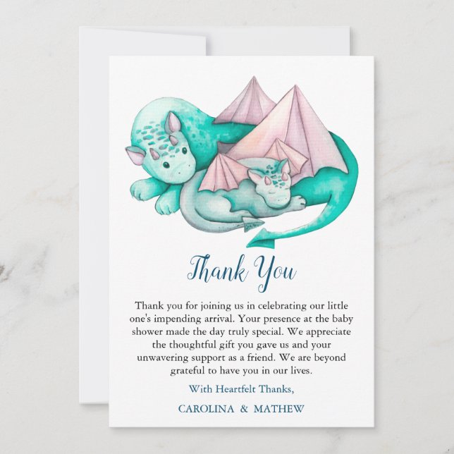 Mère Turquoise et Carte de remerciements de Dragon (Devant)