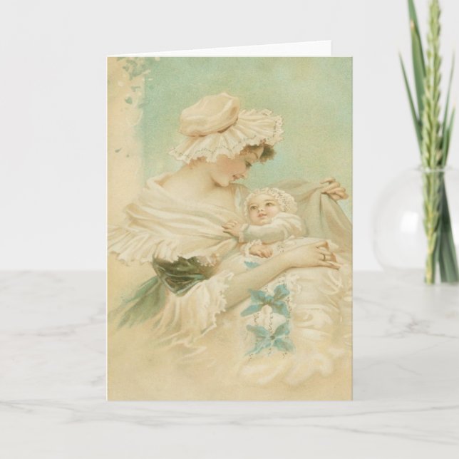 Mère victorienne détenant la carte de fête des mèr (Devant)