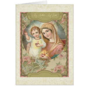 Mère Vierge Marie avec Carte Enfant Jésus