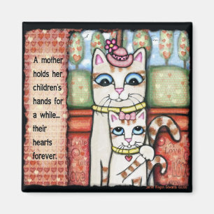 Mère's Heart Cat Art Magnet
