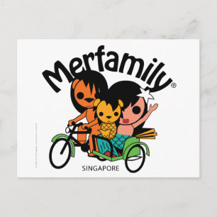 MERFAMILY® Singapore Trishaw Postcard