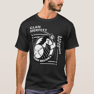 Merfett Clan Gaelic Motto Swordsman T-Shirt