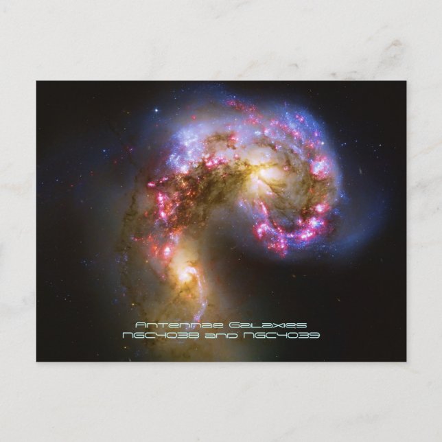 Merging Galaxies - The Antennae Galaxies Postcard (Front)