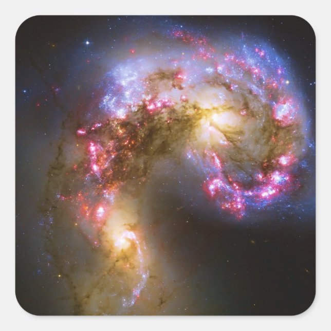 Merging Galaxies - The Antennae Galaxies Square Sticker (Front)