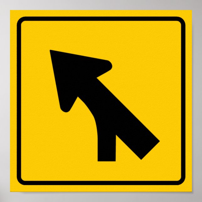 Merging Traffic Highway Sign (Left) (Front)