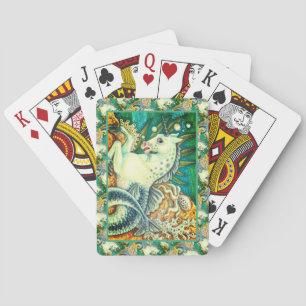 MERHORSE & WHITE OCTOPUS, FANTASY UNICORN HORSE PLAYING CARDS