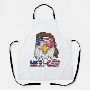 Meri-Caw Patriotic Eagle Vintage Engraving Shirt_1 Apron
