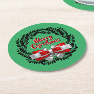 Meri Kirihimete Maori for Merry Christmas Round Paper Coaster