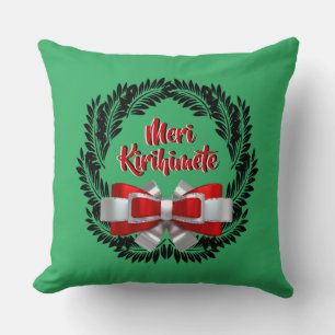 Meri Kirihimete Maori for Merry Christmas Throw Pillow