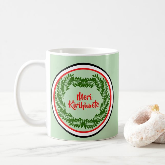 Meri Kirihimete Maori Merry Christmas Coffee Mug (With Donut)
