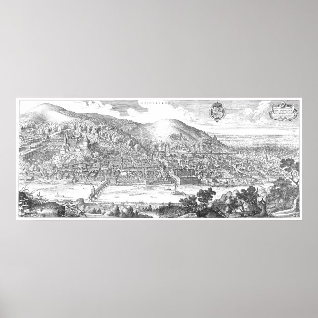 MERIAN: Heidelberg Castle and Old City (1620) Poster (Front)