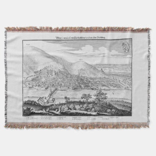 MERIAN: Heidelberg Castle and Old City (1620) Throw Blanket