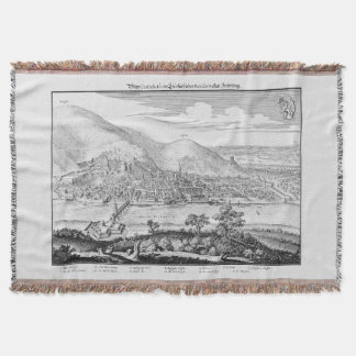 MERIAN: Heidelberg Castle and Old City (1620) Throw Blanket