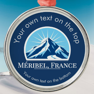 Méribel France ski resort souvenir medal Metal Ornament