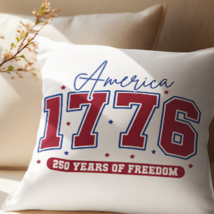 merica 1776   250 Years of Freedom   July 2026 Throw Pillow