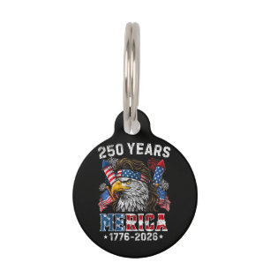 Merica 250 Anniversary USA 250 Years Pet Tag