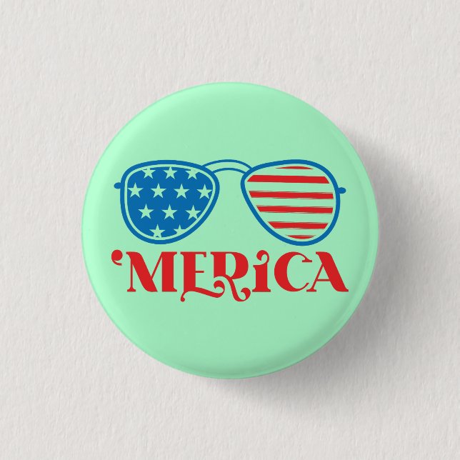 'Merica - 4th of July 1 Inch Round Button (Front)