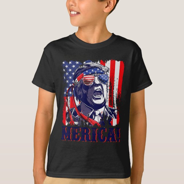 Merica 4th Of July American Flag Murica merica Gif T-Shirt (Front)