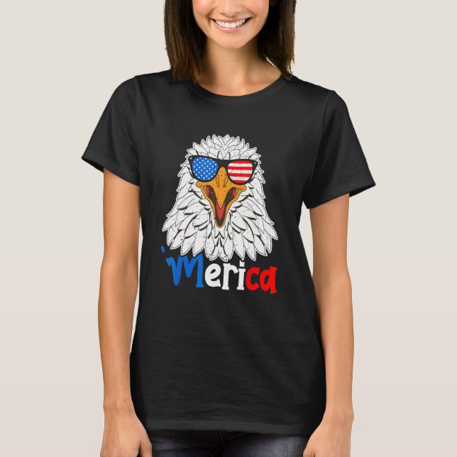 Merica 4th Of July Eagle Patriotic American Flag C T-Shirt (Front)