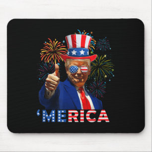 Merica 4th Of July Funny Trump Fireworks Independe Mouse Pad