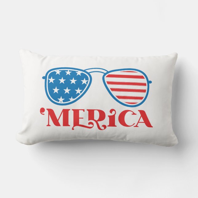 'Merica - 4th of July Lumbar Pillow (Front)