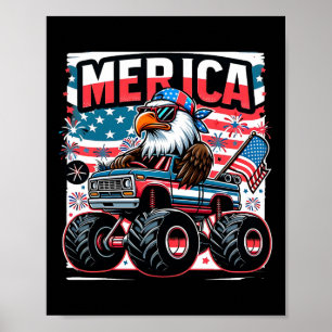 Merica 4th Of July Shirts Boys Kids American Flag  Poster