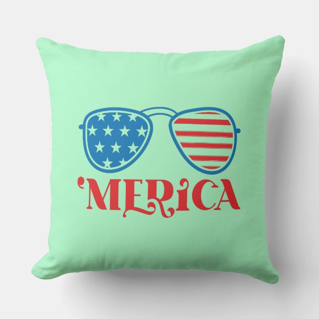 'Merica - 4th of July Throw Pillow (Front)