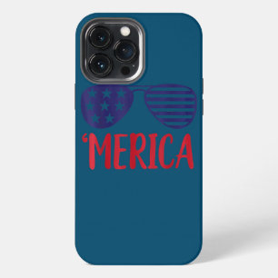 Merica 4th of July USA Patriotic American Flag iPhone 13 Pro Max Case
