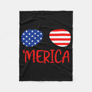 Merica Abraham Lincoln 4th Of July Shirt Men Ameri Fleece Blanket