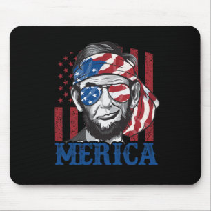 Merica Abraham Lincoln 4th Of July Shirt Men Ameri Mouse Pad