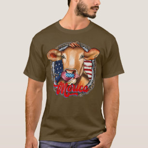 Merica America Cow Farmer 4th of July Freedom Amer T-Shirt