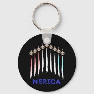 Merica America Jet Flag Trump Patriot Veteran Gift Keychain