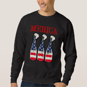 Merica American Flag 4th Of July Beer Drinking 3 Sweatshirt