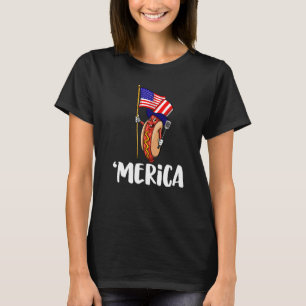 Merica American Flag Frog  Women Frog Love  7 T-Shirt